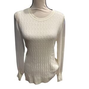 Women’s Talbots White Knit Top. Size Medium